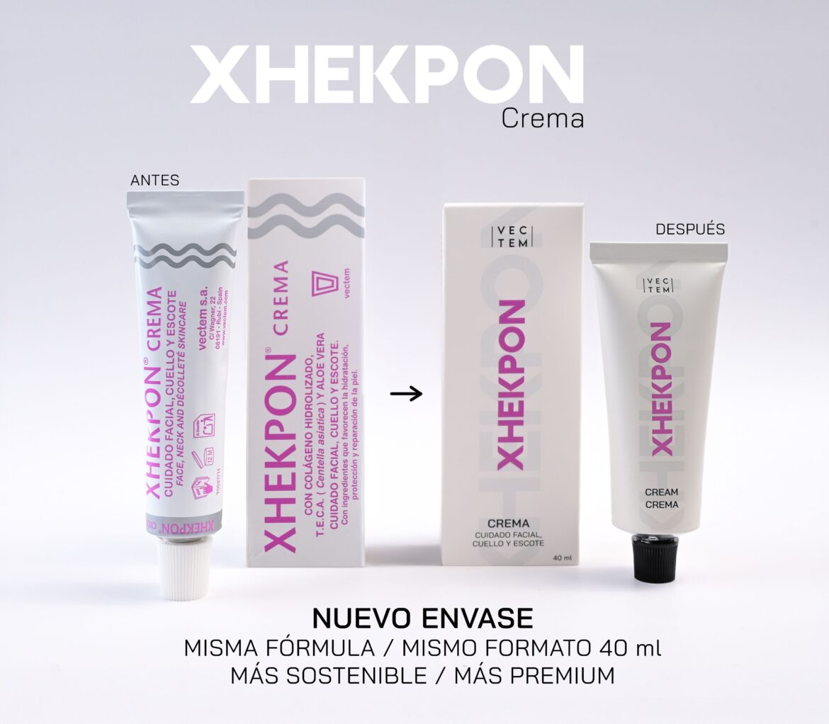 Xhekpon® crema, la icónica crema facial de Laboratorio Vectem, renueva su imagen con un packaging más elegante y sostenible