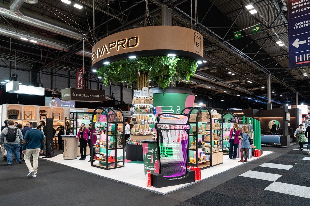 Envapro presenta sus vasos plastic free y vajillas reutilizables en HIP 2026