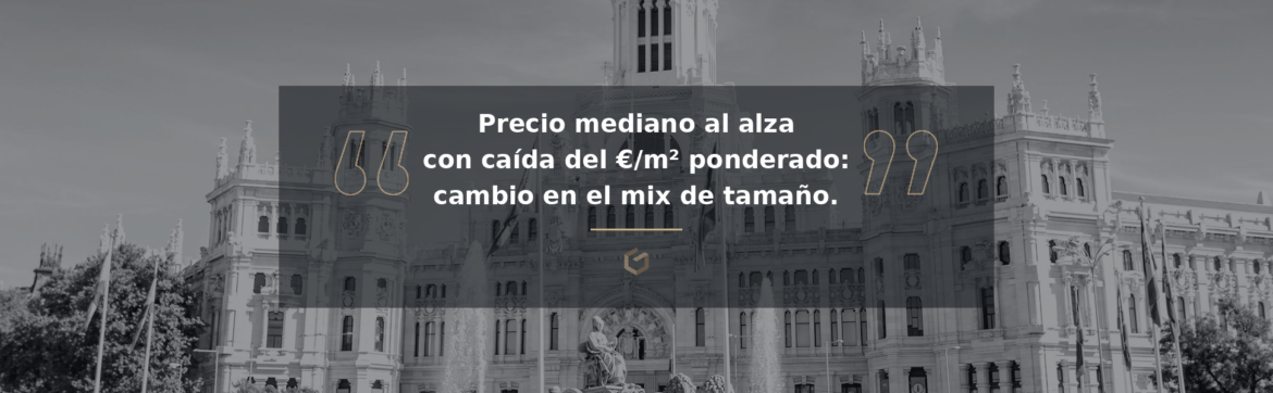 El precio mediano de oficinas y edificios comerciales en Madrid sube un 7,7%, mientras cae el promedio