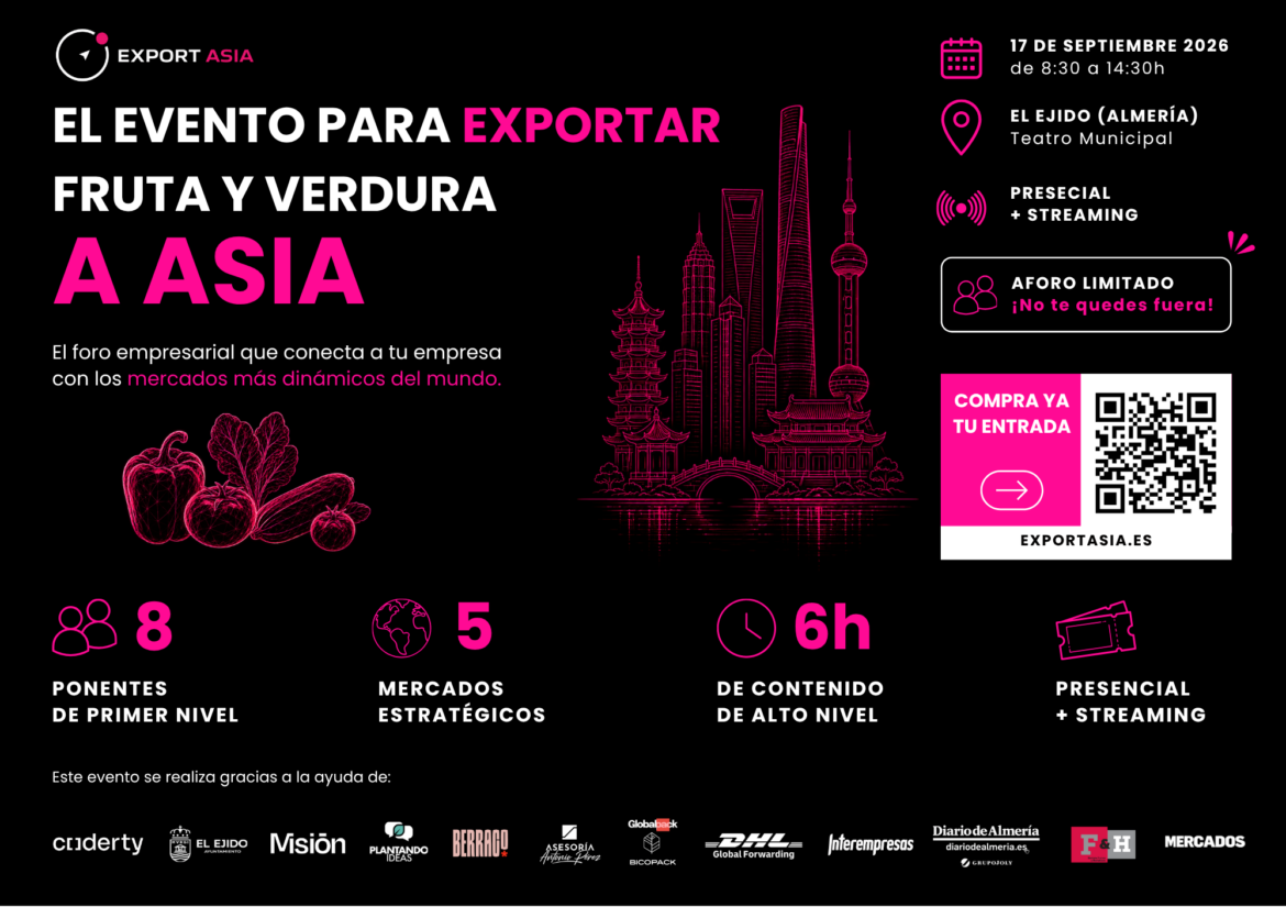 EXPORT ASIA: Almería acoge el primer foro sobre oportunidades de exportación hortofrutícola a Asia