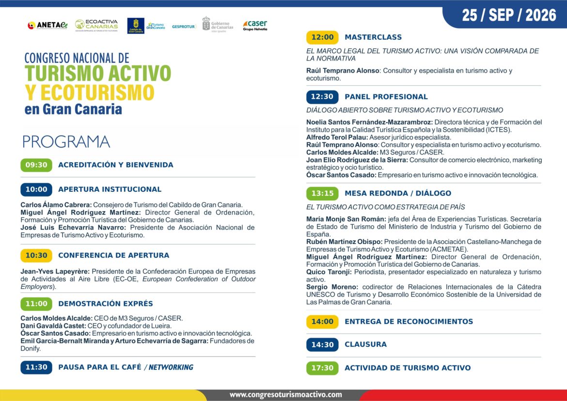 El Congreso Nacional de Turismo Activo y Ecoturismo se celebra en Gran Canaria