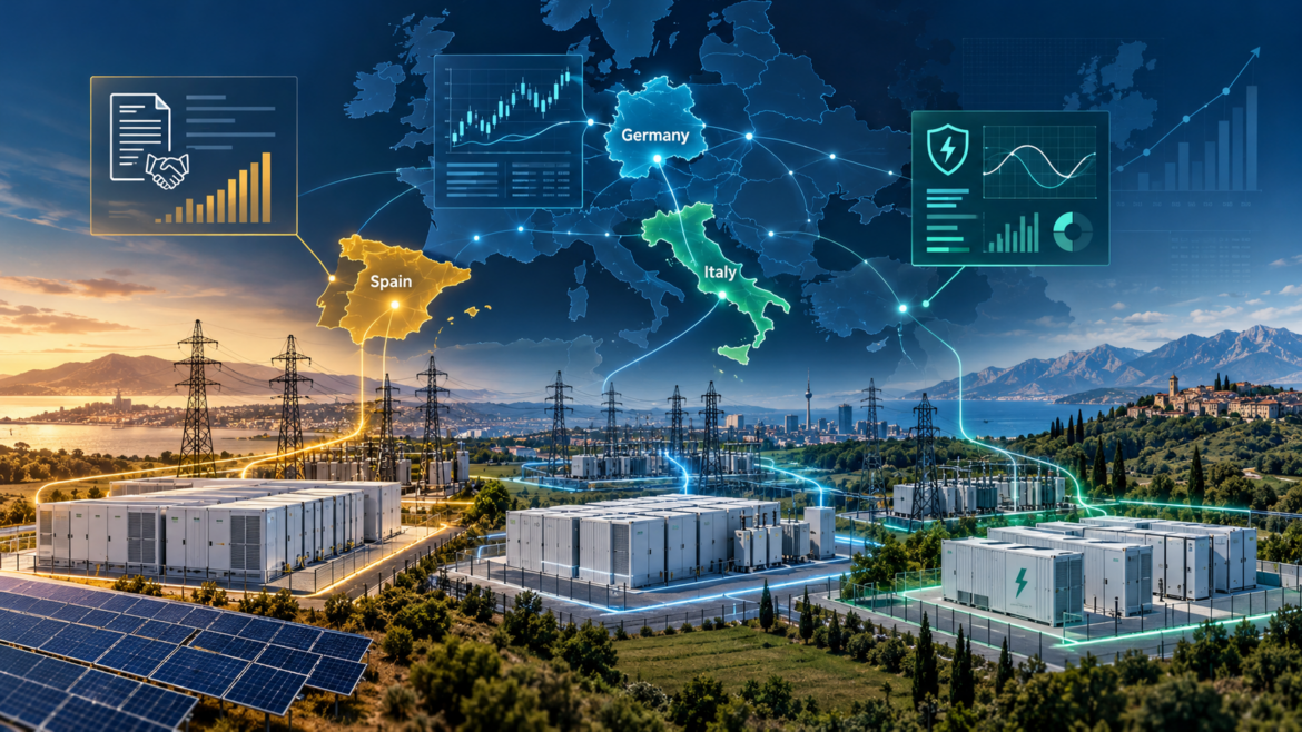 AleaSoft: tres mercados, tres modelos: cómo se financia el almacenamiento en España, Italia y Alemania