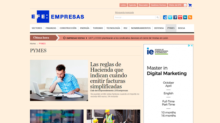 </p>
<h3 style="text-align:center;padding-top:5px;">Periódico online: Área PYME (con la Agencia EFE)</h3>
<p>